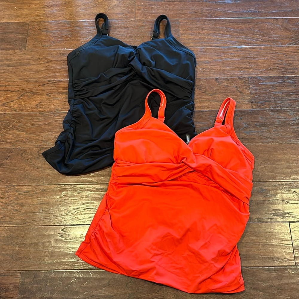 Lands End 18 tall long D Cup underwire tankini tops